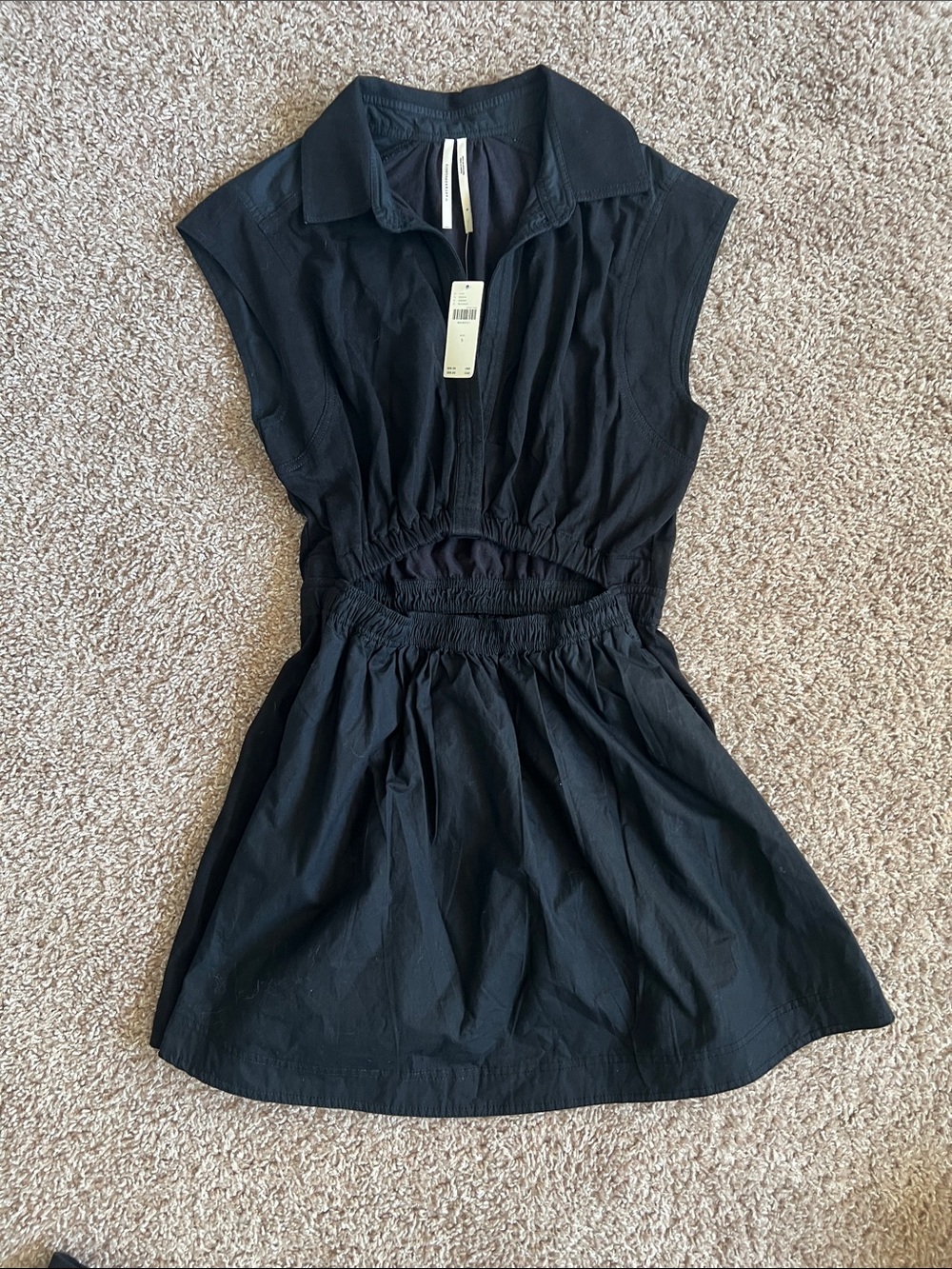 Anthropologie - NWT! - Black Sleeveless Cutout Shirt Dress - Picture 4 of 9
